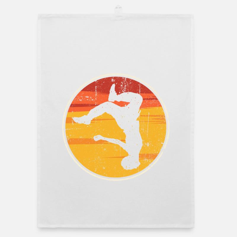 Sunset Silhouette Jump Organic dish towel
