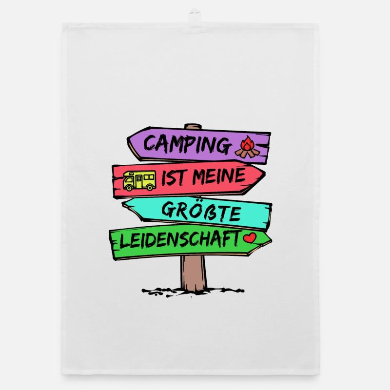 Campingplatz Camping Wanderer Wohnmobil Statement Organic Geschirrtuch