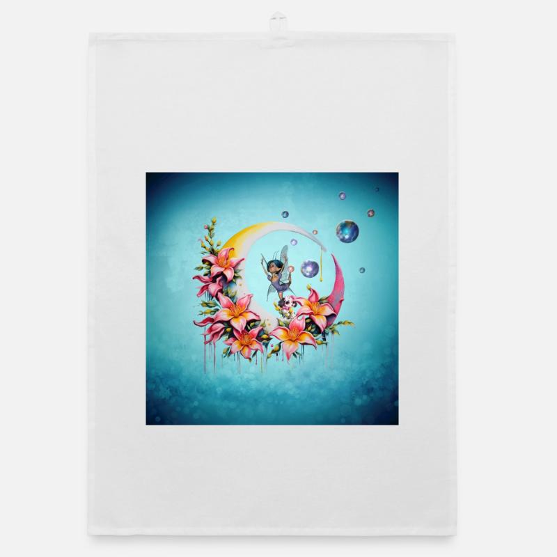 Fairy dancing on the moon Organic dish towel