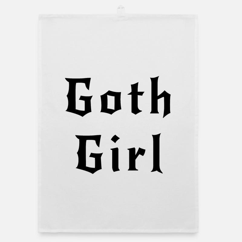 Gothic Mädchen schwarz Organic Geschirrtuch