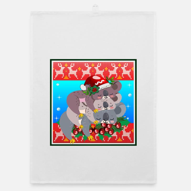 HÄSSLICHER WEIHNACHTSPULLOVER - KOALA BEAR FAMILY Organic Geschirrtuch