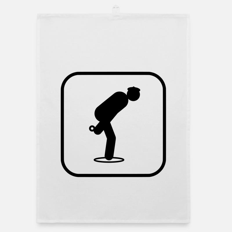 Symbole sportif de pétanque - Torchon bio - blanc