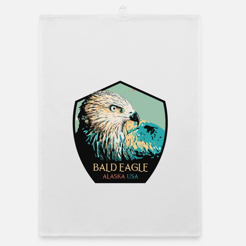 Alaskan Bald Eagle Portrait Organic dish towel