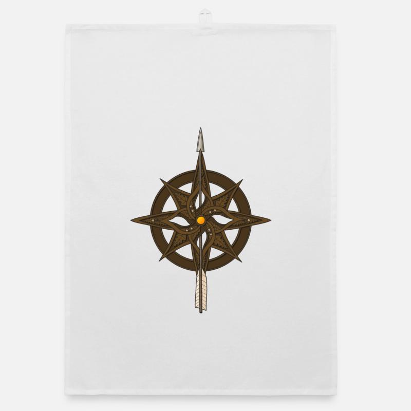 Fantasy Compass Rose Organic dish towel