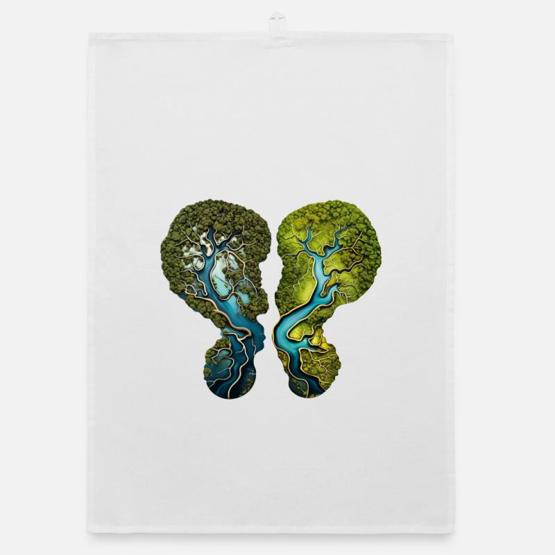 Climate Change Lungs Forest River Environment Shirt Organic dish towel