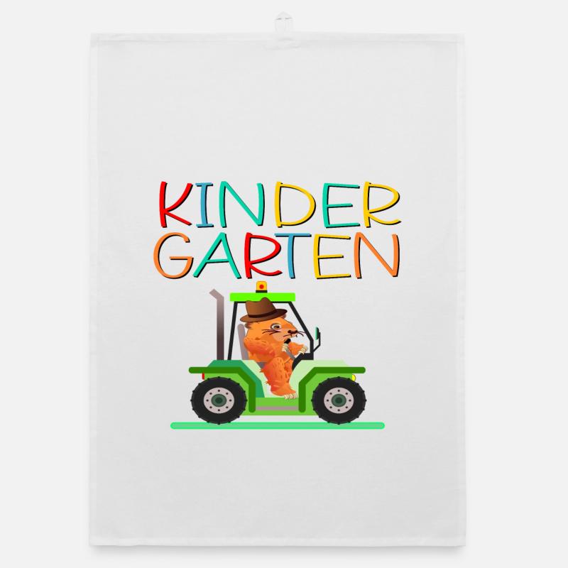 Kindergarten Kind Traktor Organic Geschirrtuch