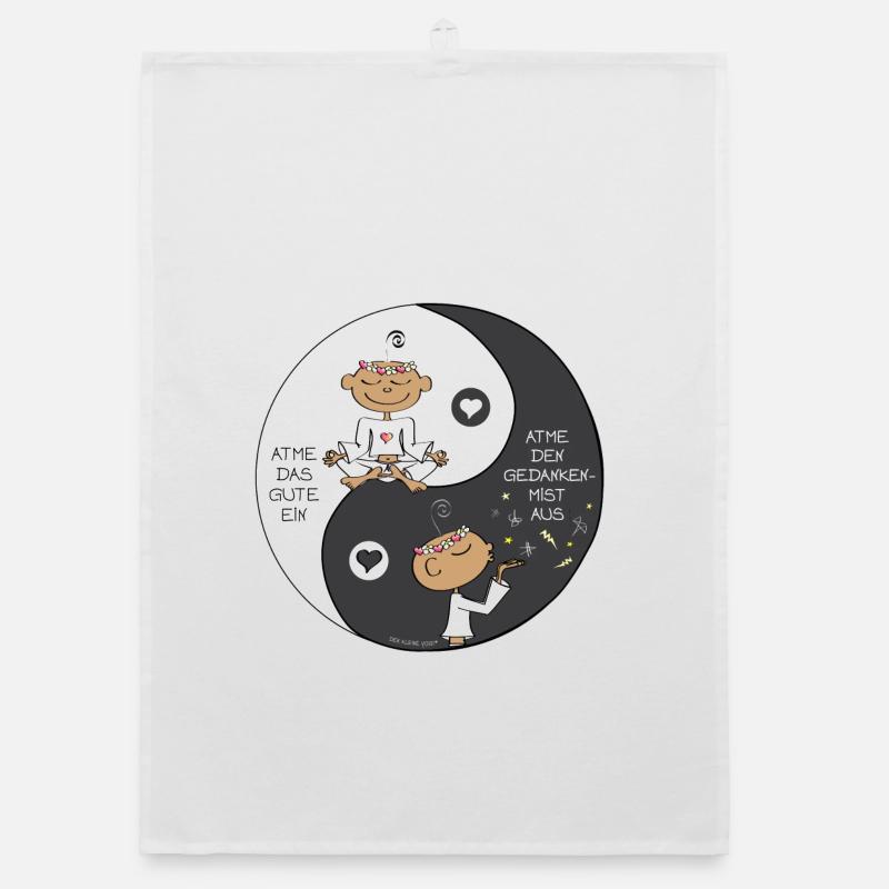 Yin Yang - Organic Geschirrtuch - Weiß