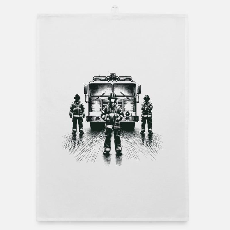Firefighter Graphic Gift Organic dish towel