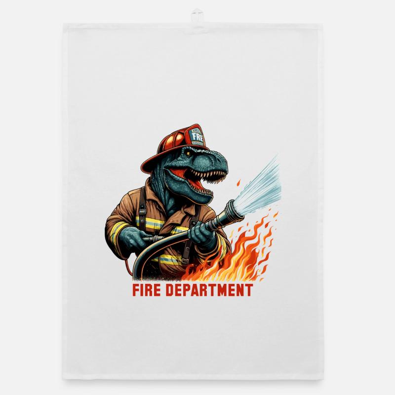 Fire Brigade T-Rex Gift Organic dish towel