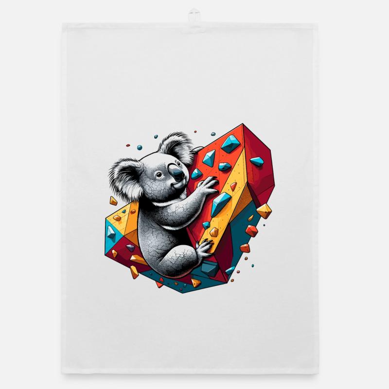 Bouldering Koala Gift Organic dish towel