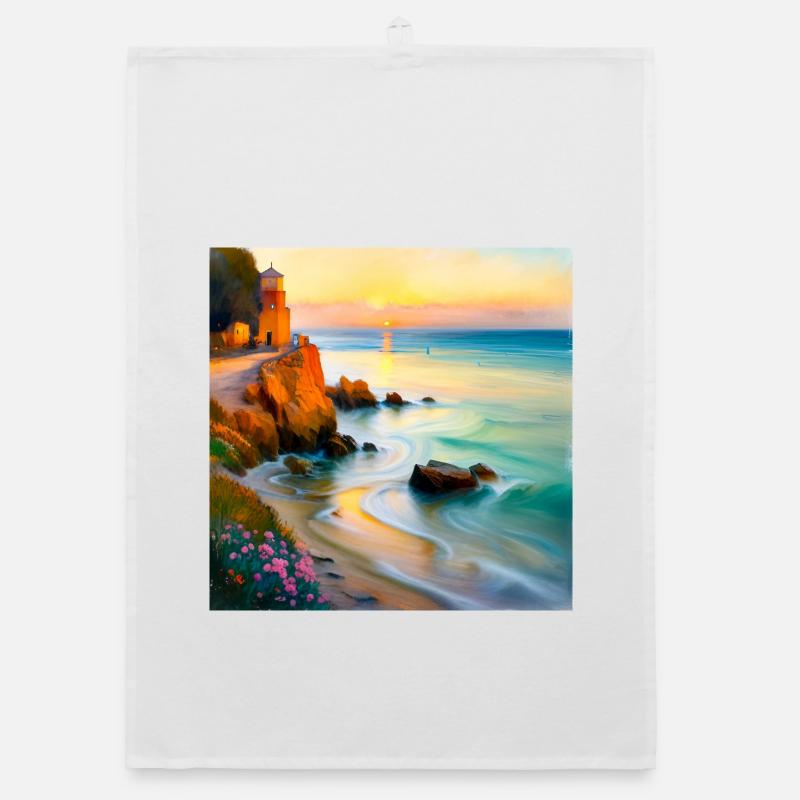 Impressionism Bay Organic dish towel