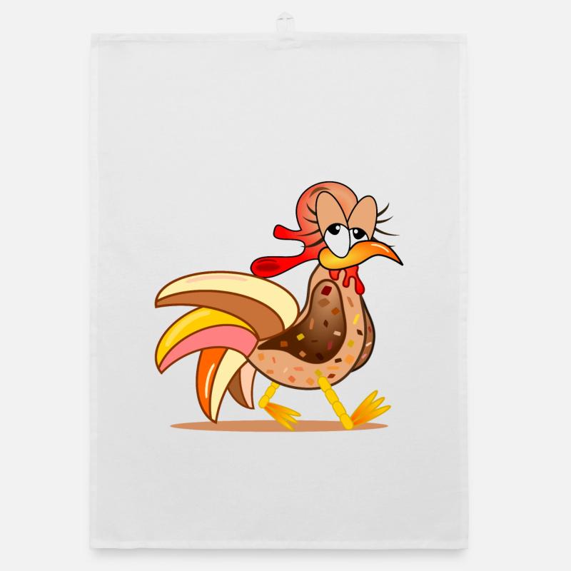 CHICKEN COOP CHICKENS COMIC Organic dish towel