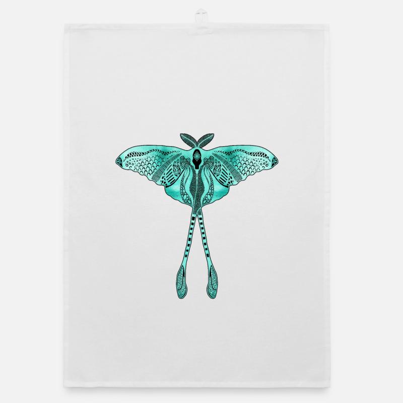 Chinese Moon Moth - Luna Moon Moth Organic dish towel