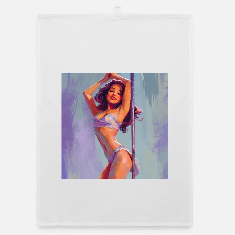 Poledancer feelin' herself Organic dish towel