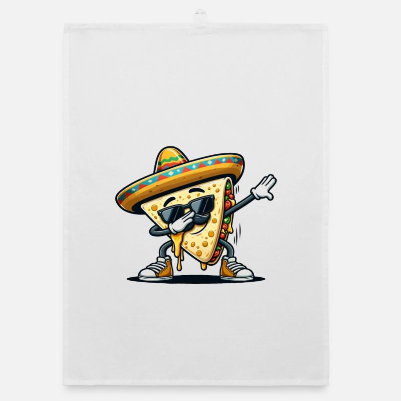 Quesadillas Essen Dabbing Mexiko - Organic Geschirrtuch - Weiß