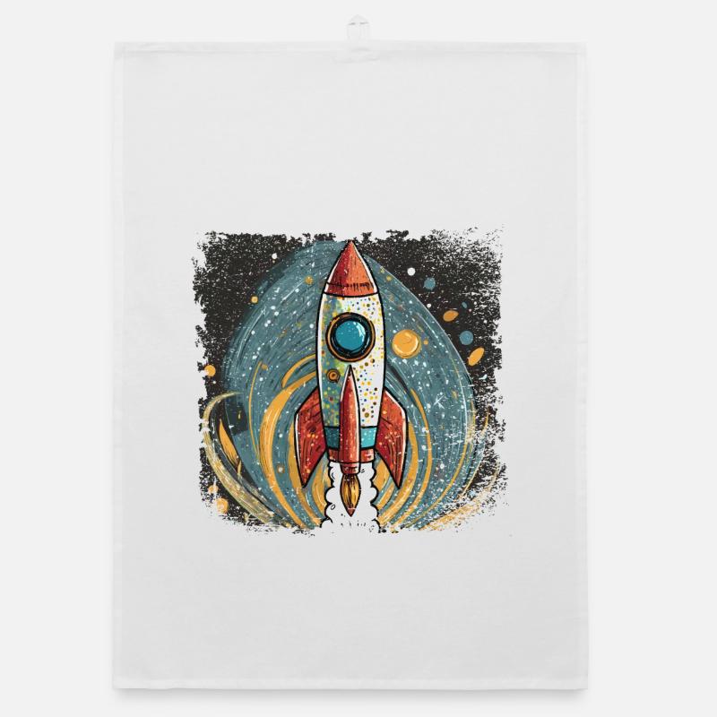 Rocket with a stylish design Organic dish towel