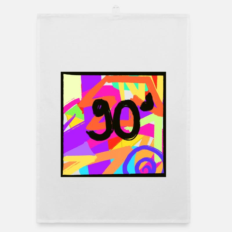 Style rétro années 90 design - Torchon bio - blanc