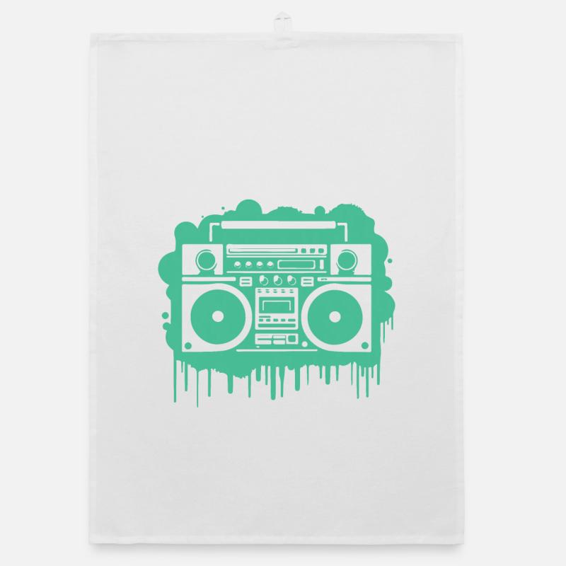 Cyan Ghettoblaster (durchsichtig) Organic Geschirrtuch