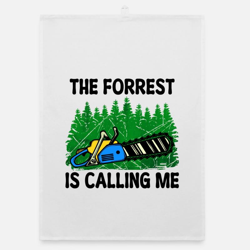 Saw Woodwork Lumberjack Tree Statement Forest Organic dish towel