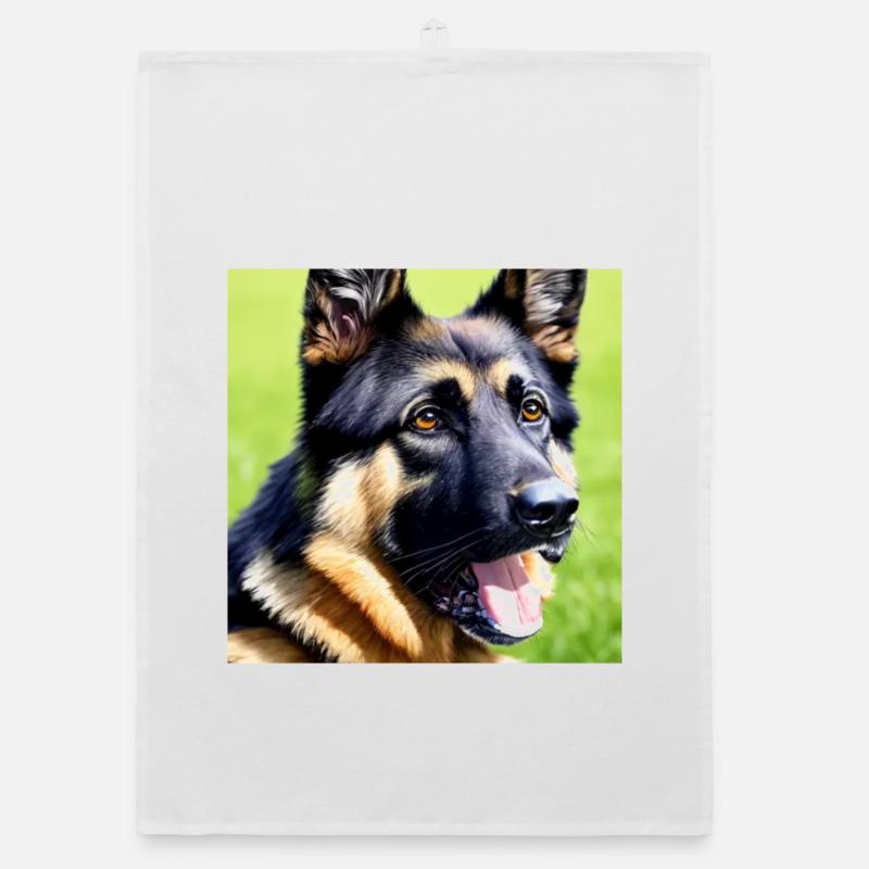 Loyal and protective: German Shepherd Organic dish towel