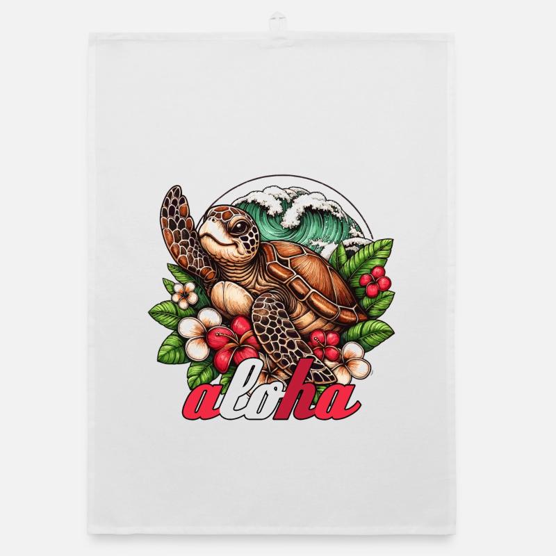 Aloha Turtle Hawaii Gift Organic dish towel