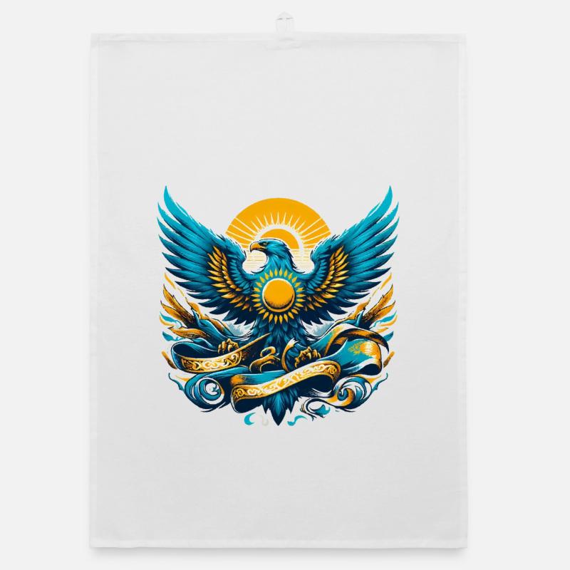 Kazakhstan Eagle Flag Flag Dynamic Gift Organic dish towel