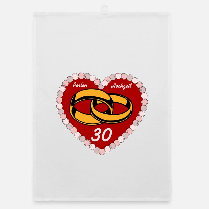 Noces de perles, 30 ans de mariage (25) Torchon bio