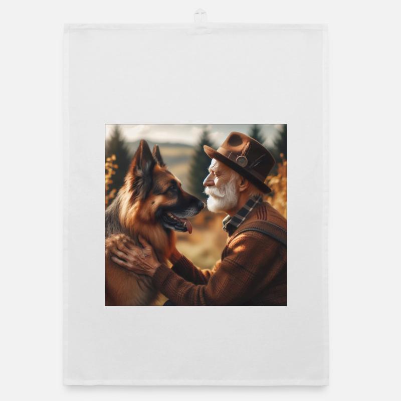German Shepherd Art Organic dish towel