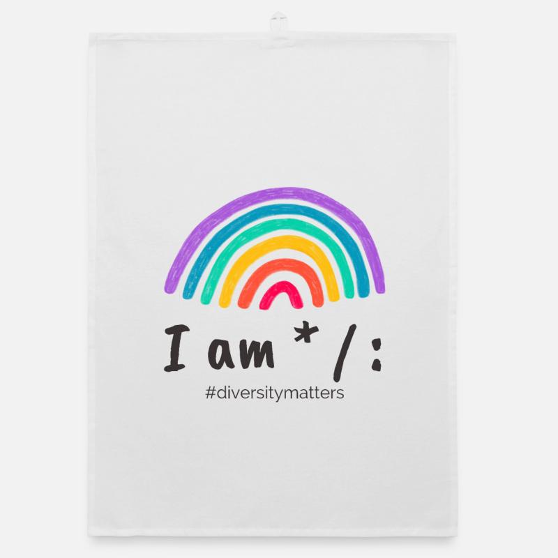 I am * / : #diversitymatters - Organic Geschirrtuch - Weiß