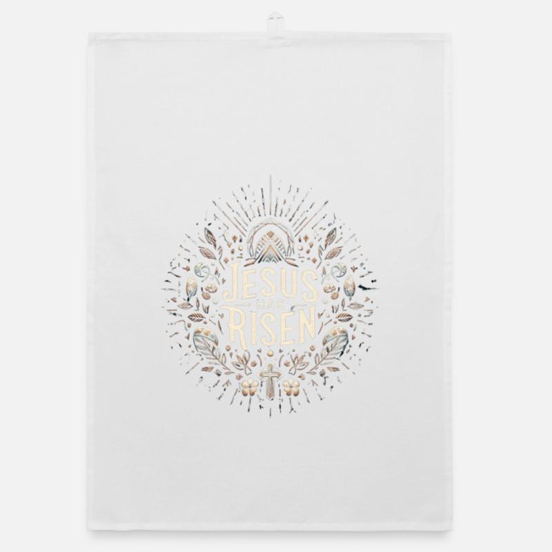 Jesus is Risen Circle Organic dish towel