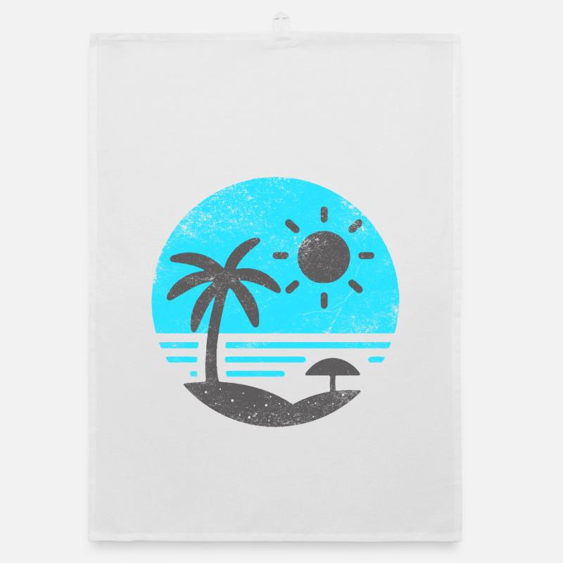 Vintage Plage Bleu Gris Torchon bio