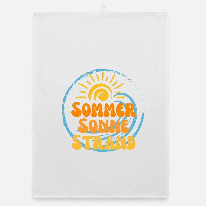 Sommer Sonne Strand Nectarine 3 - Organic Geschirrtuch - Weiß