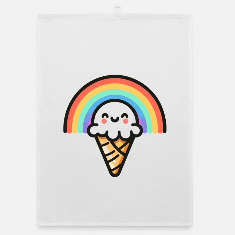 Rainbow Scoop: Der süßeste Bogen Organic Geschirrtuch