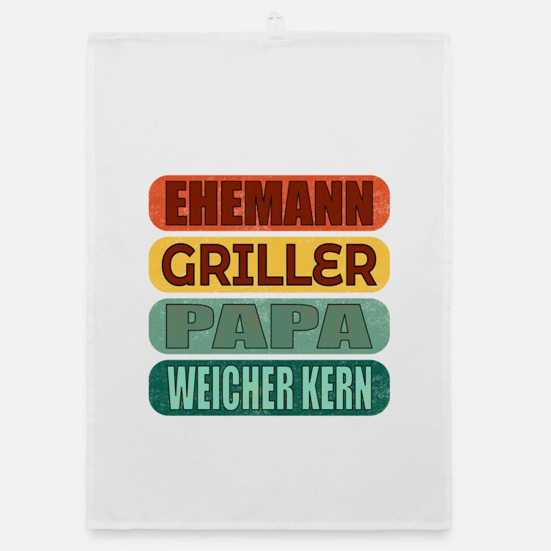 VATERTAG PAPA GRILLEN EHEMANN Organic Geschirrtuch