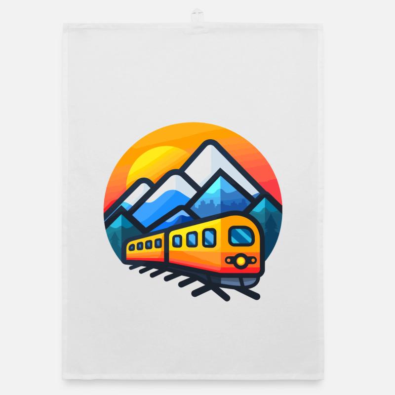 Style de dessin animé de train Torchon bio