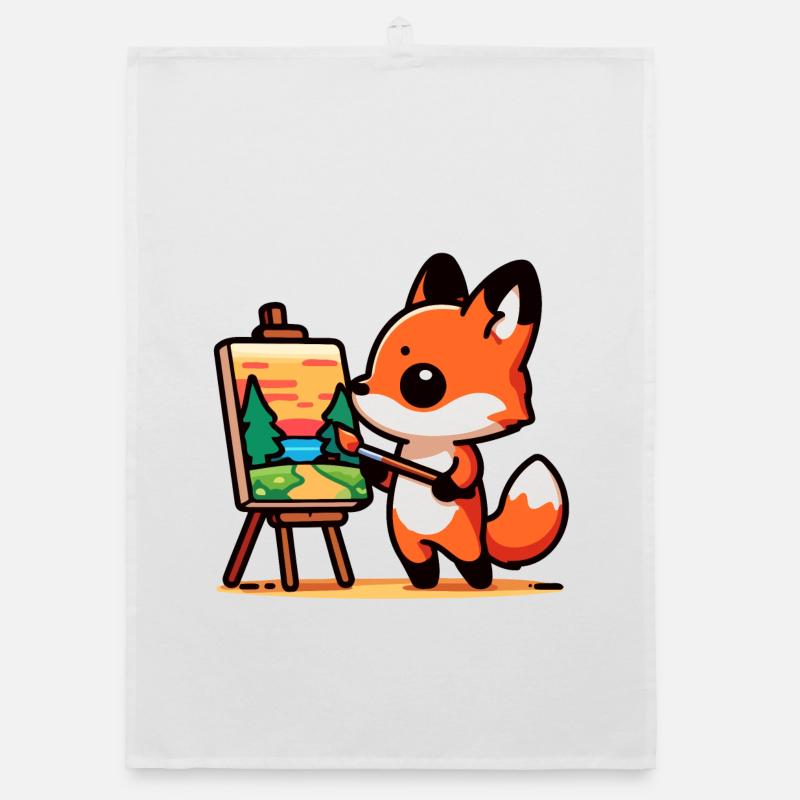 Fox Palette: Der Waldmaler Organic Geschirrtuch