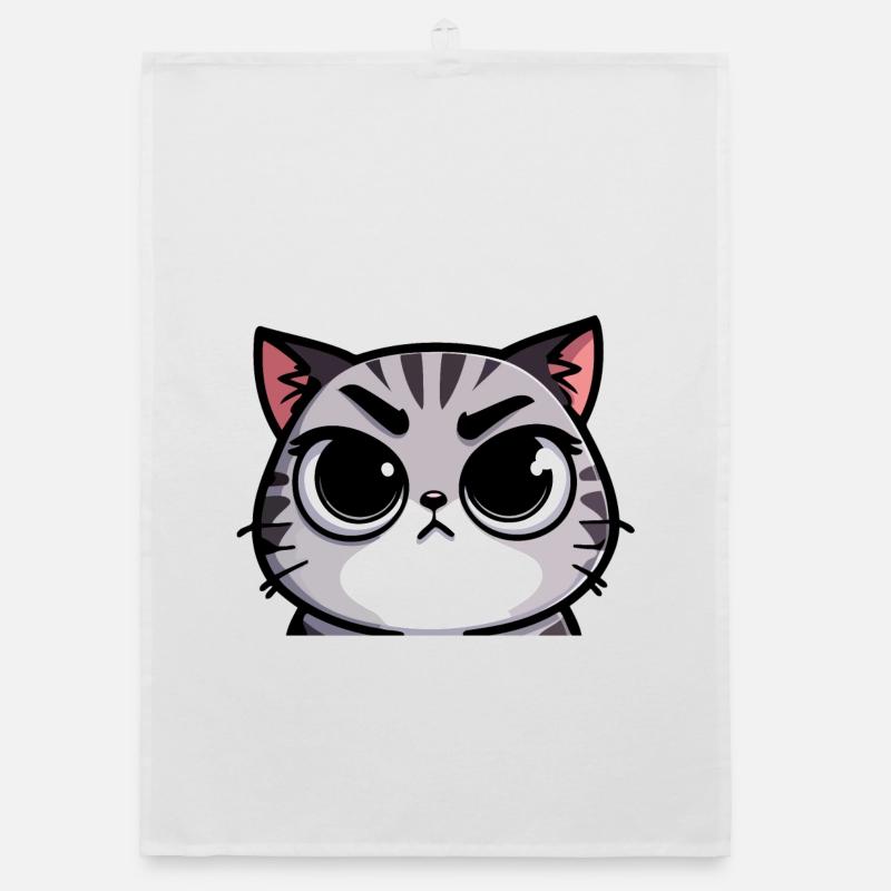 Tabby Traits: The Expressive Cat Organic dish towel