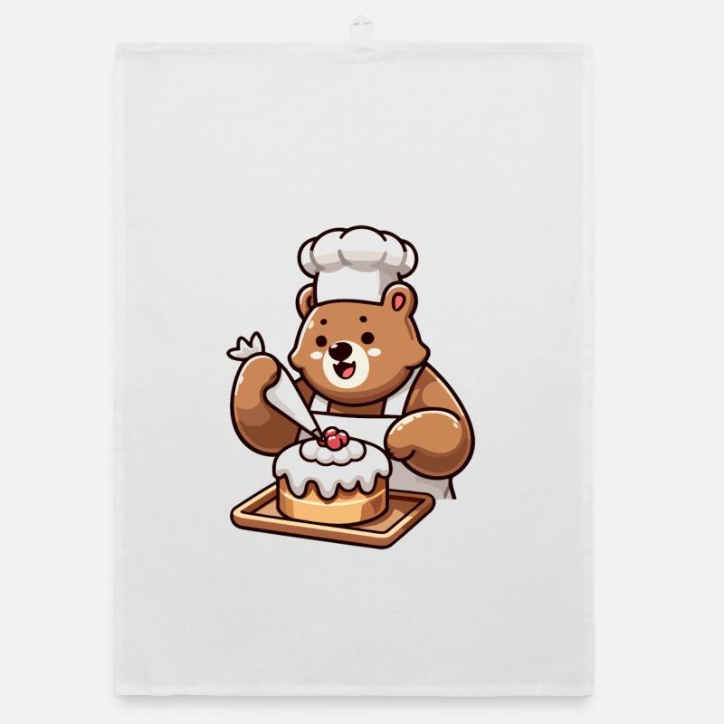 Baker Bear : Le charmeur de gâteaux Torchon bio