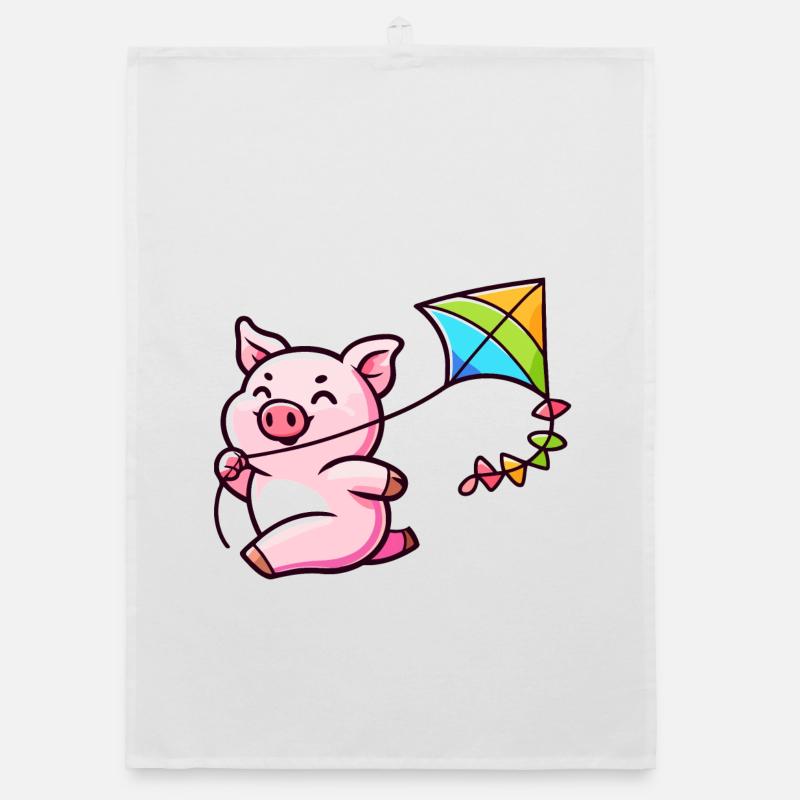 Das Drachenabenteuer des luftigen Ferkels Organic Geschirrtuch