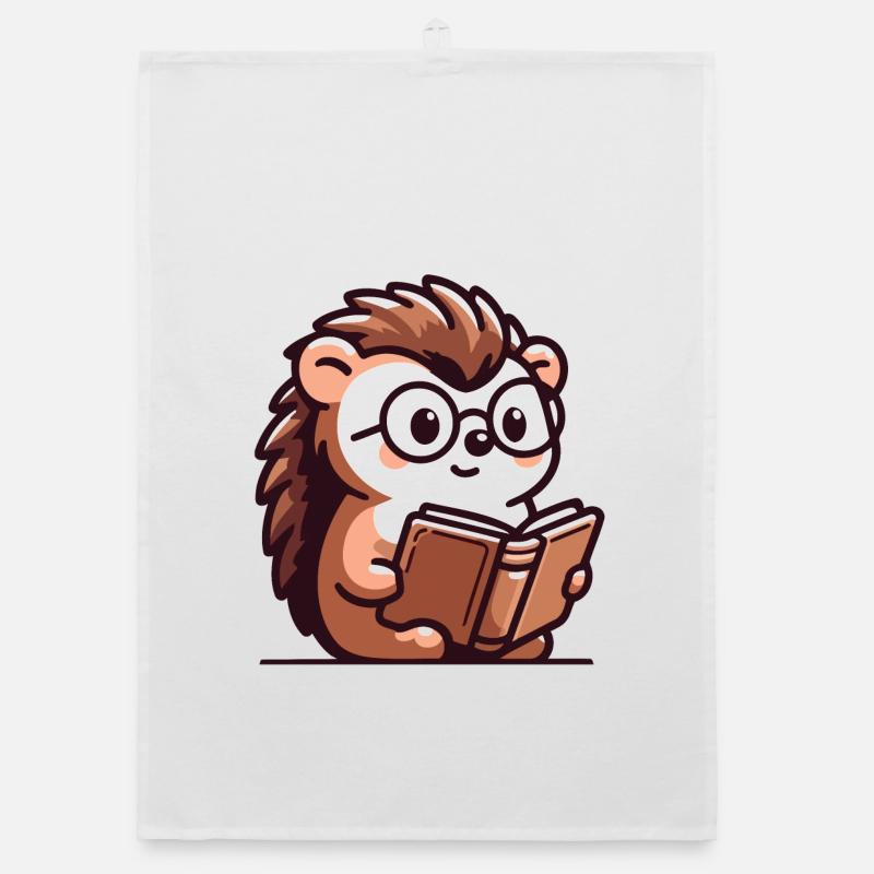 Bookish Hedgehog: The Tiny Scholar Organic dish towel
