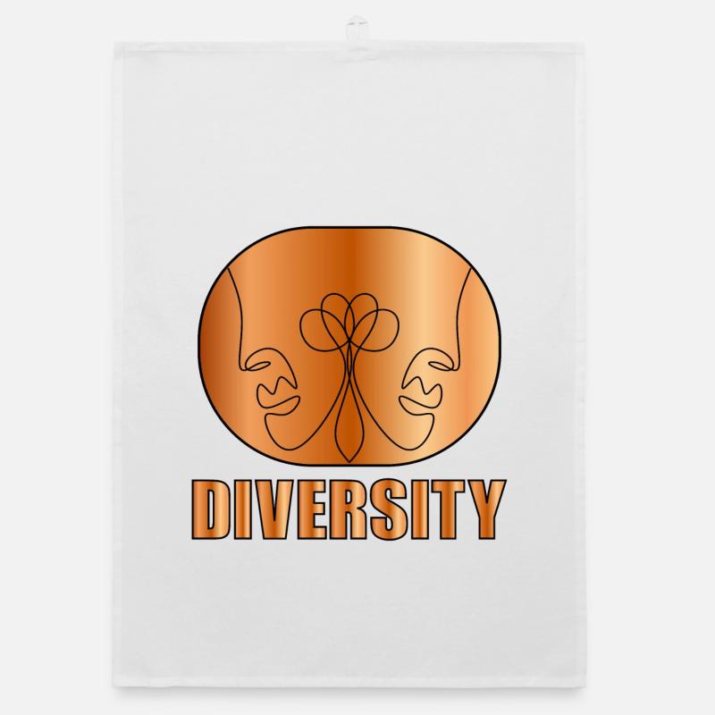 VISAGE AU TRAIT - DIVERSITÉ DES COUPLES Torchon bio