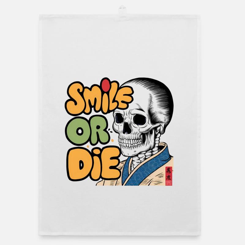 Skelettor mit optimistischer Botschaft Organic Geschirrtuch