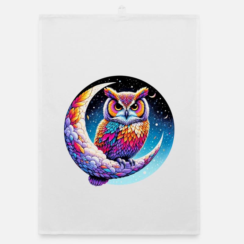 Owl on the Moon Organic dish towel
