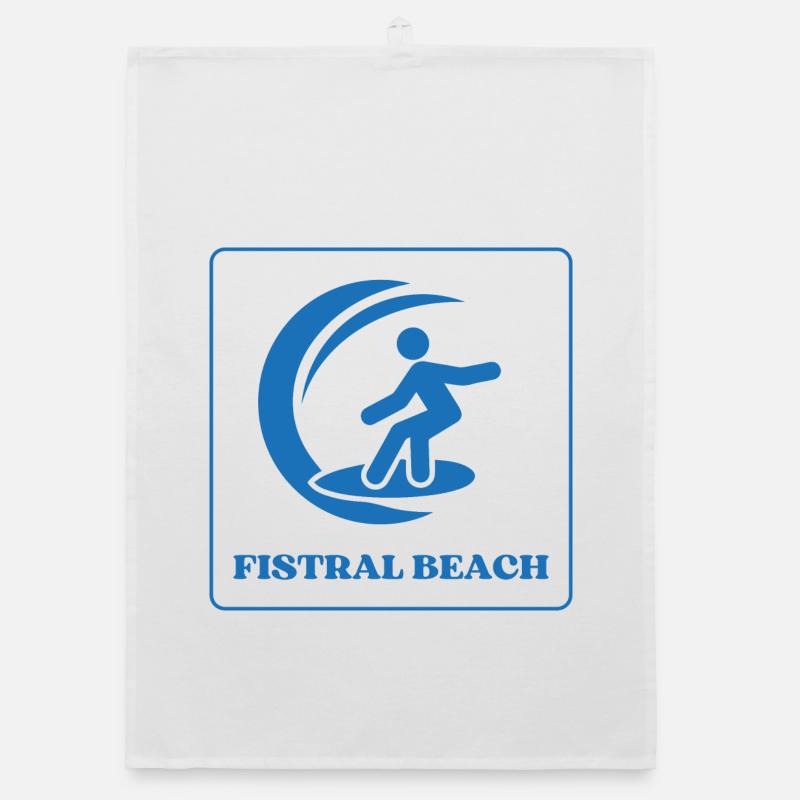 Fistral Beach Surf Design Organic dish towel