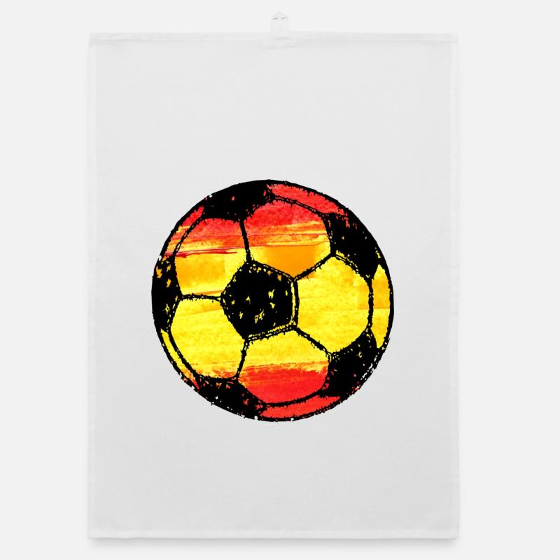 Fußball Spanien - rot gelb rot - Organic Geschirrtuch - Weiß