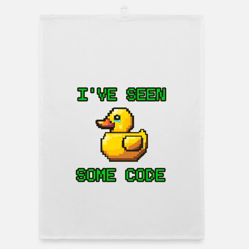 Pixel Duck Ich habe etwas Code gesehen Organic Geschirrtuch