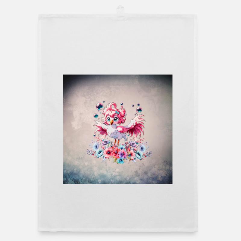 Flamant rose mignon Torchon bio