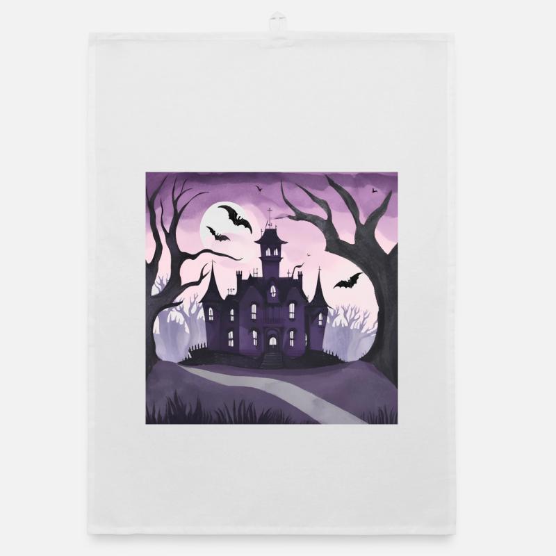 Gothic mansion. Organic dish towel