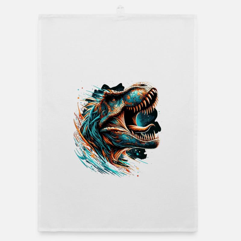 Roaring T-Rex Dinosaur Gift Organic dish towel