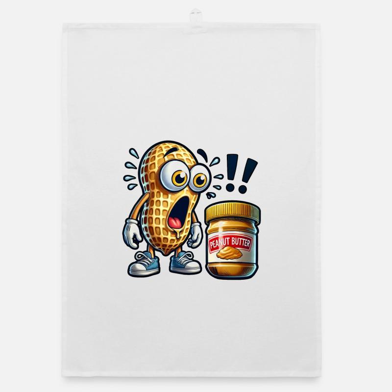 Funny peanut design Organic dish towel